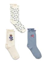 Ralph Lauren Kids - Bci Cotton-Grl Blbrr Br-Akl-3Pk - Kojinės - Kreminė spalva