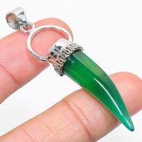 Natural Green Onyx Gemstone 925 Solid Sterling Silver Jewelry Pendant 2.50  F0Z42