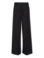 Calvin Klein - Wool Gaberdine Wide Leg Trouser - Plačios kelnės - Juoda