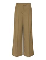 Calvin Klein - Wool Gaberdine Wide Leg Trouser - Plačios kelnės - Chaki spalva