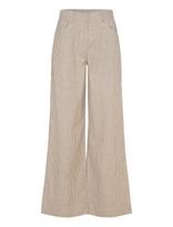 2NDDAY - 2Nd Benette - Striped Linen Blend - Plačios kelnės - Smėlio