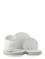 Bloomingville - Addison Dinnerware Set, White, Stoneware - Stalo serviravimo rinkinys - Balta