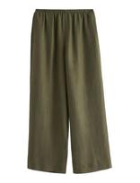 Lindex - Wide Trousers With Luster - Plačios kelnės - Chaki spalva