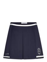 Sporty & Rich - Eden Crest Embroidered Mila Skirt - Trumpas sijonas - Tamsiai mėlyna