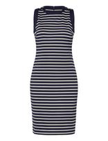 Lauren Ralph Lauren - Yd Striped Ponte-Knt-Dresses - Iki kelių ir midi suknelės - Tamsiai mėlyna