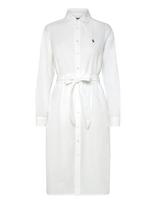 Polo Ralph Lauren - Cotton-Linen Belted Shirtdress - Iki kelių ir midi suknelės - Balta