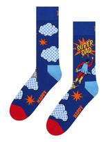 Happy Socks - Flying Super Dad Sock - Įprastos kojinės - Mėlyna
