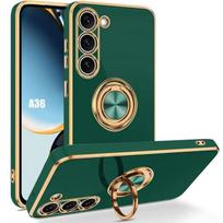 Case for Samsung Galaxy A36 5G - Silicone Protection with Night Green Ring žalia