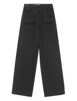 REMAIN Birger Christensen - Tapered Suiting Pants - Plačios kelnės - Juoda