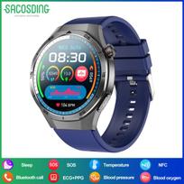 SACOSDING  Smart Watch AMOLED Screen IP68 Waterproof Bluetooth Call Man  NFC Smartwatch