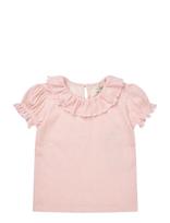 Copenhagen Colors - Crepe Tee W. Frill Collar - Palaidinės ir tunikos - Rožinė
