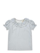Copenhagen Colors - Crepe Tee W. Frill Collar - Palaidinės ir tunikos - Mėlyna