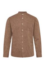 Lindbergh - Cotton/Linen Shirt L/S - Lininiai marškiniai - Ruda
