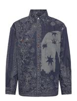 Scotch & Soda - Denim Jacquard Overshirt - Džinsiniai marškiniai - Tamsiai mėlyna