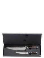 Damascus By Hâws - Chef Knife 32 Cm + Utility Knife 24Cm Wengé - Peilių rinkinys - Juoda