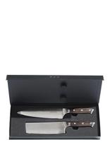 Damascus By Hâws - Chef Knife 32 Cm + Vegetable Knife 30 Cm Wengé - Peilių rinkinys - Ruda