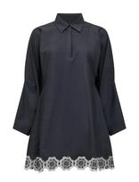 French Connection - Era Poplin Broiderie Mini Dres - Trumpa suknelė - Juoda