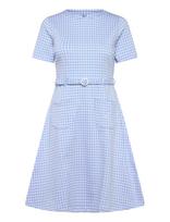 Jumperfabriken - Paulina Houndstooth Dress - Iki kelių ir midi suknelės - Mėlyna