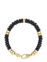 Nialaya - Men's Hexagon Beaded Bracelet With Black Onyx And Gold - Apyrankė - Juoda