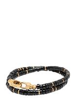 Nialaya - Black Onyx Heishi Wrap Bracelet - Apyrankė - Juoda