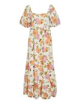 Vila - Viflola Square Neck 2/4 Ankle Dress/Dc/R - Ilga suknelė - Oranžinė