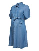 Vero Moda Maternity - Vmmbree Ss Short Tencel Shirt Dress - Marškininė suknelė - Mėlyna