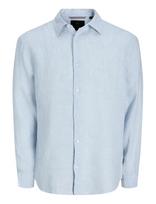 Jack & Jones - Jprblalawrence Linen Ls Shirt Sn - Lininiai marškiniai - Mėlyna