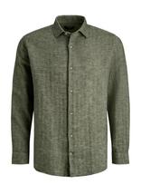 Jack & Jones - Jprblaparker Linen Blend L/S Shirt - Lininiai marškiniai - Chaki spalva