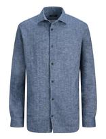 Jack & Jones - Jprblaparker Linen Blend L/S Shirt - Lininiai marškiniai - Mėlyna