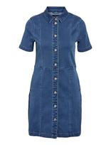 NOISY MAY - Nmnisa S/S Slim Denim Dress Vi534Mb Noos - Džinsinė suknelė - Mėlyna
