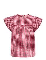 Kids Only - Kmgfina Cerise Ss Top Aop Wvn - Palaidinės ir tunikos - Raudona