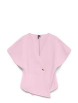 Vero Moda - Vmsmilla Sonja Ss V-Neck Top Exp - Marškinėliai trumpomis rankovėmis - Rožinė