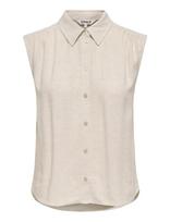 ONLY - Onlsiesta S/L Linen Bl Shirt Pnt Noos - Lininiai marškiniai - Kreminė spalva