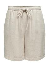 ONLY - Onlsiesta Mw Pull-Up Lin Bl Shorts  Noos - Laisvalaikio šortai - Smėlio