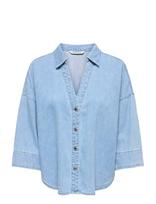 ONLY - Onlmontes 3/4 Dnm Shirt Gua - Džinsiniai marškiniai - Mėlyna