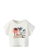 Name It - Nkfvilma Capsl Crop Top F1 Noos - Marškinėliai trumpomis rankovėmis - Kreminė spalva