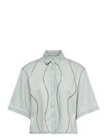 Dante6 - Dante6-Zofia Embellished Denim Shirt - Džinsiniai marškiniai - Mėlyna