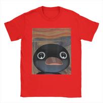 Pingu  penguin noot scream Funny penguin meme T Shirt Streetwear T Shirts Summer O Neck Tee Shirt Wholesale Oversized Clothes S