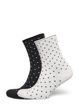 Gina Tricot - 2-Pack Dotted Socks - Futbolo kojinės iki kulkšnių - Juoda