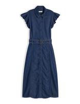 Tommy Hilfiger - Volant F&F Midi Dress Leny Ss - Iki kelių ir midi suknelės - Mėlyna