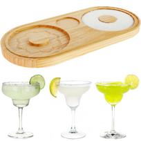 Margarita Salt Rimmer Bamboo Sugar Salt Rimmer with Double Plate Clubs Bar Glass Rimmer Salt Box Spice Container Bartender Tools