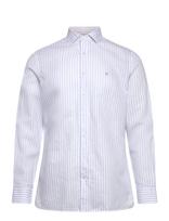 Hackett London - Cot Lin Summer Stripe - Lininiai marškiniai - Mėlyna