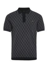 Moose Knuckles - Apex Knit Polo Mono - Megzti polo marškinėliai trumpomis rankovėmis - Juoda