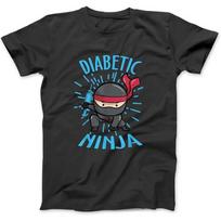 Diabetic Ninja Type 1 TD1 Diabetes Awareness Month Warrior T-Shirt, Sweatshirt, Hoodie for Men Women Kids Made in Canada Black S įvairiaspalvis