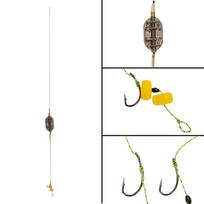 European Long Cast Carp Fishing Rig with Fixed Point Baiting and Bottom Float Line 6#