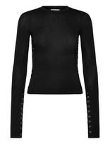 Weekday - Press Studs Long Sleeve - Marškinėliai ilgomis rankovėmis - Juoda