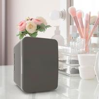 Mini Fridge Single Door Multiuse Beverage Refrigerator for Desk Vehicle Dorm pink pilka spalva