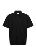 Grunt - Gresteban Plisse Ss Shirt - Marškinėliai trumpomis rankovėmis - Juoda