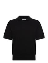 Grunt - Greddie Ss Knit - Megzti polo marškinėliai trumpomis rankovėmis - Juoda