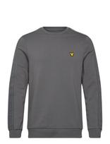 Lyle & Scott Sport - Jacquard Tape Crew Neck - Megztinis - Pilka